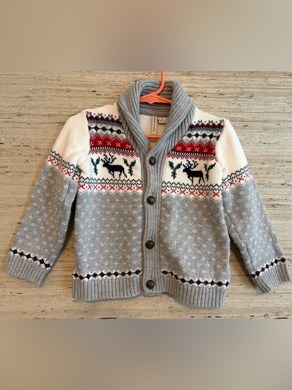 Janie and Jack Shawl Collar Fair Isle Cardigan